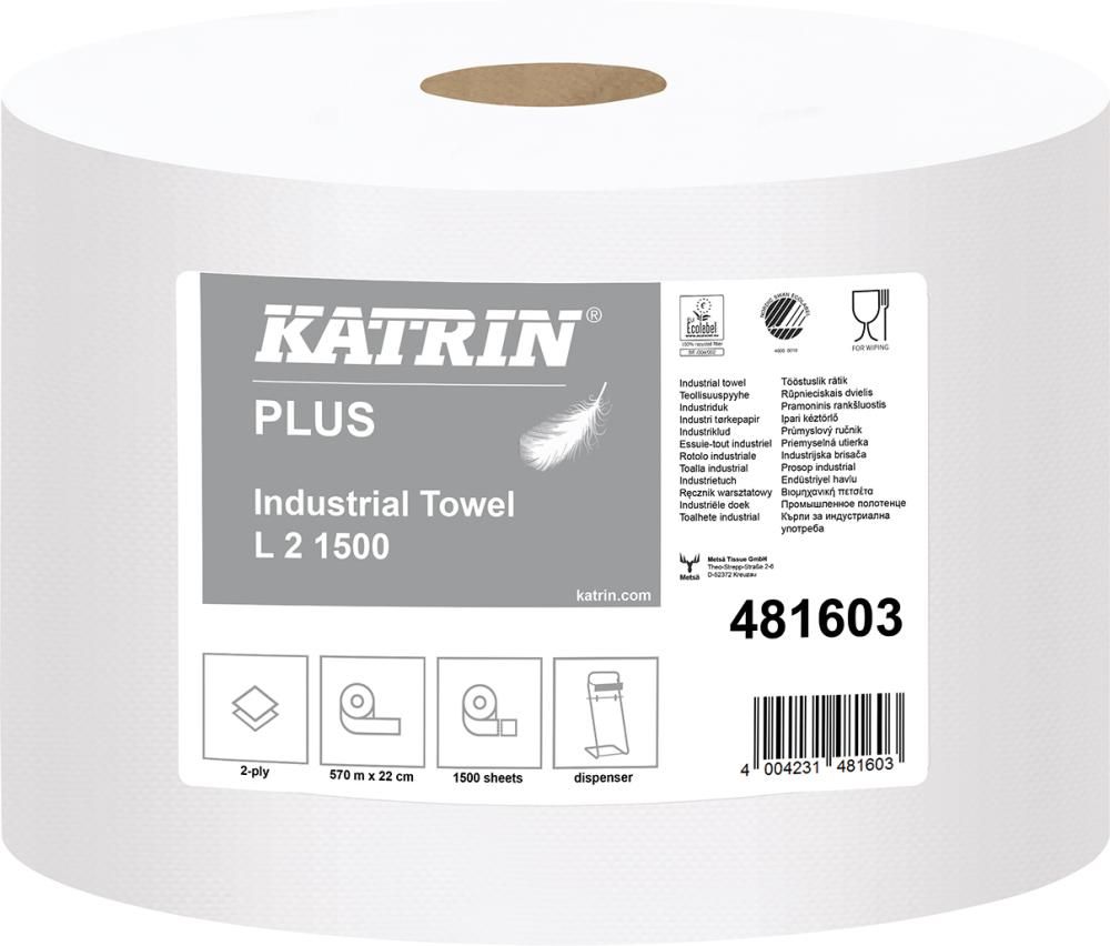 KATRIN Putzpapier weiß 26,5x38cm 1500 Blatt 2-l.