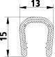 Kunststoff- Fassungsprofil PVC ca. 80 Shore A,