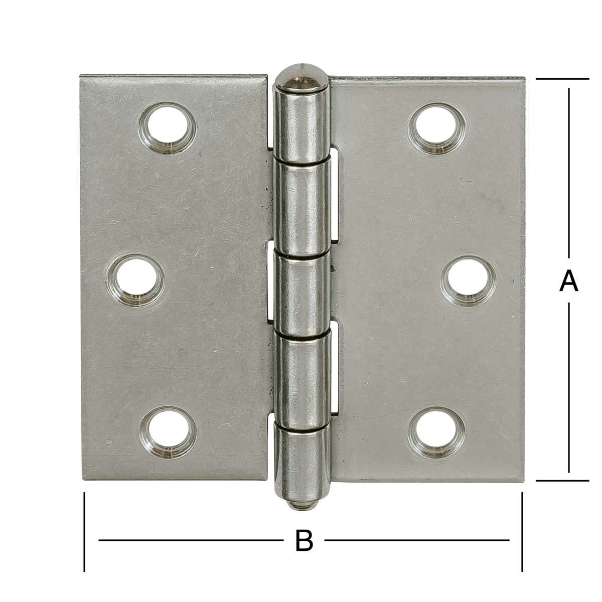 Scharnier käntig stark 63 x 63 RF (V2A)