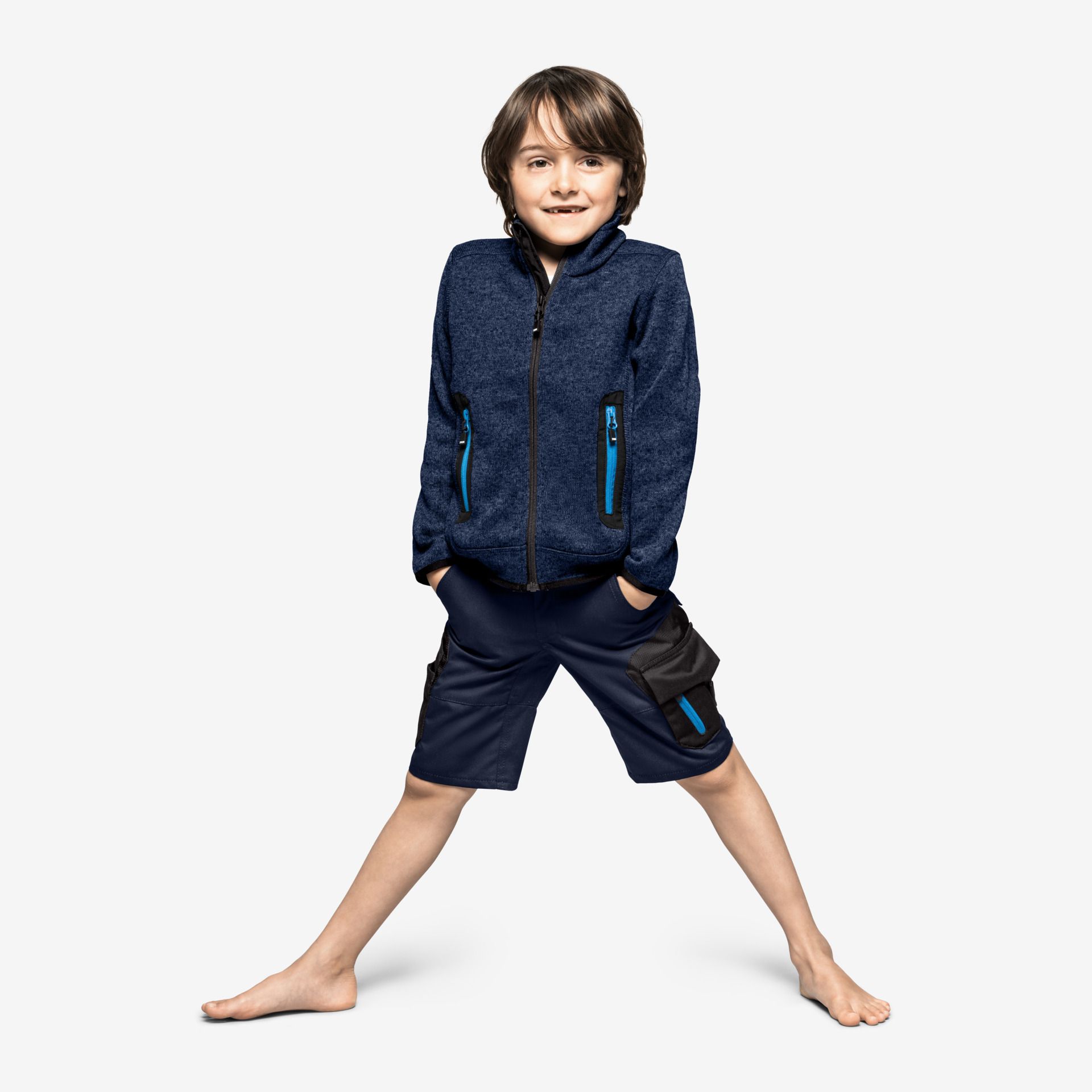 FHB Strickfleecejacke MATS Kinder marine - Gr. 110/116
