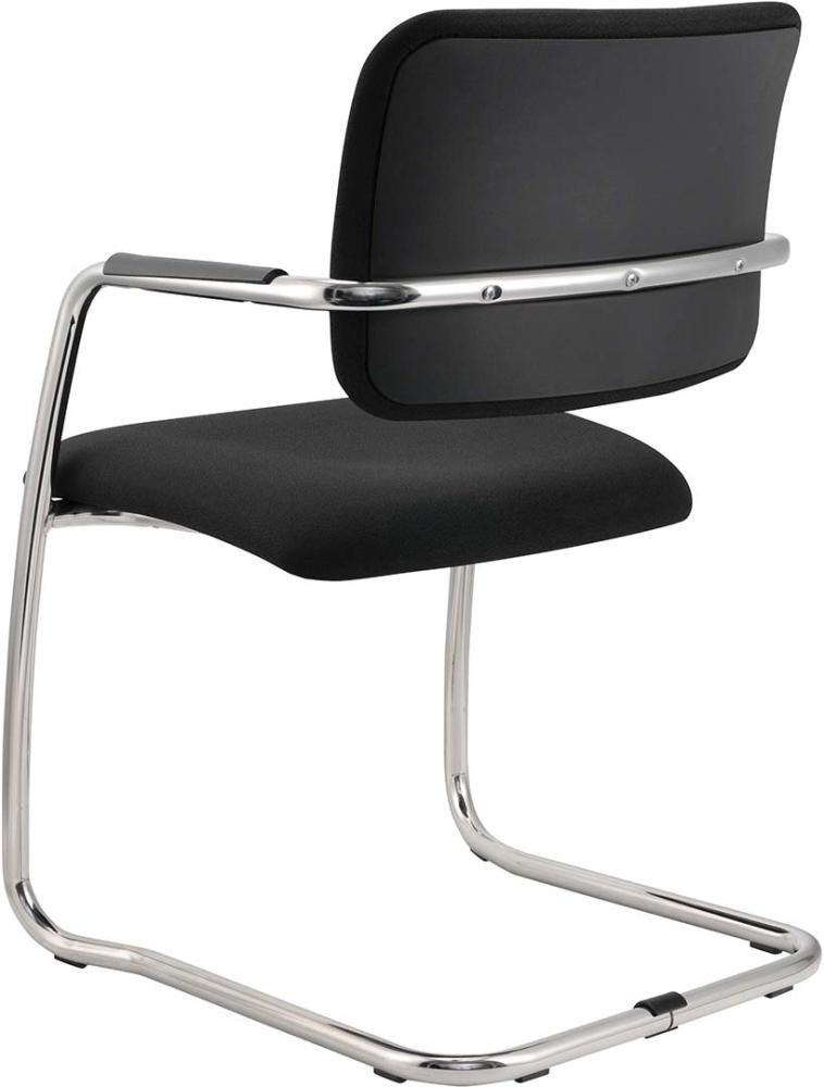 Besucherstuhl Freischwi. Schwarz ( 2 Stühle Set)