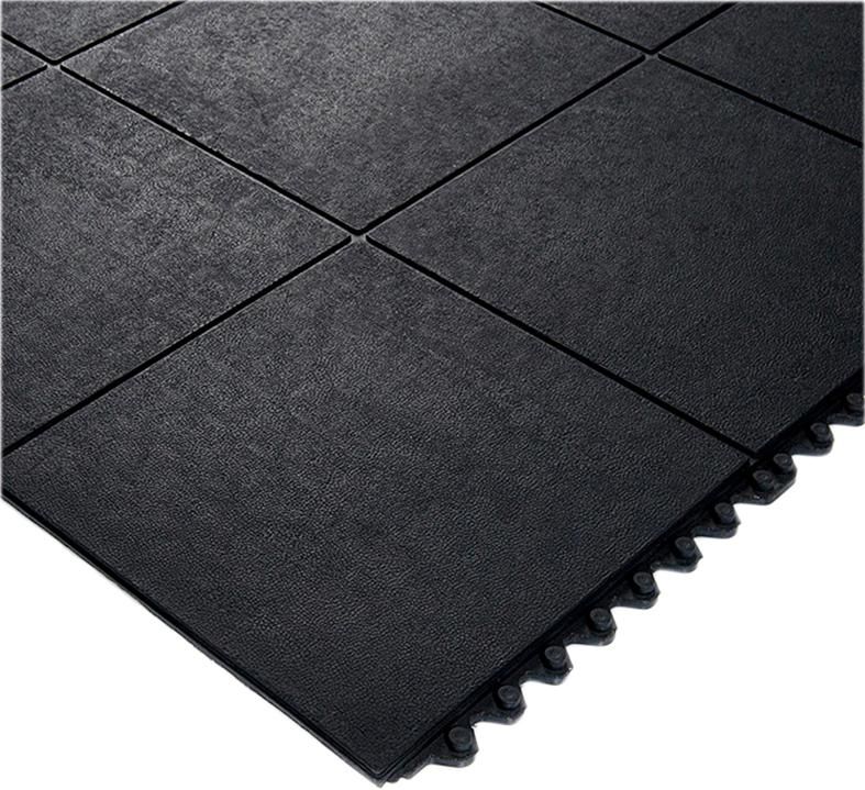 Arbeitsplatzsteckmatte SBR/NR, schwarz, geschlossene Decke, 14mm, 900x900mm