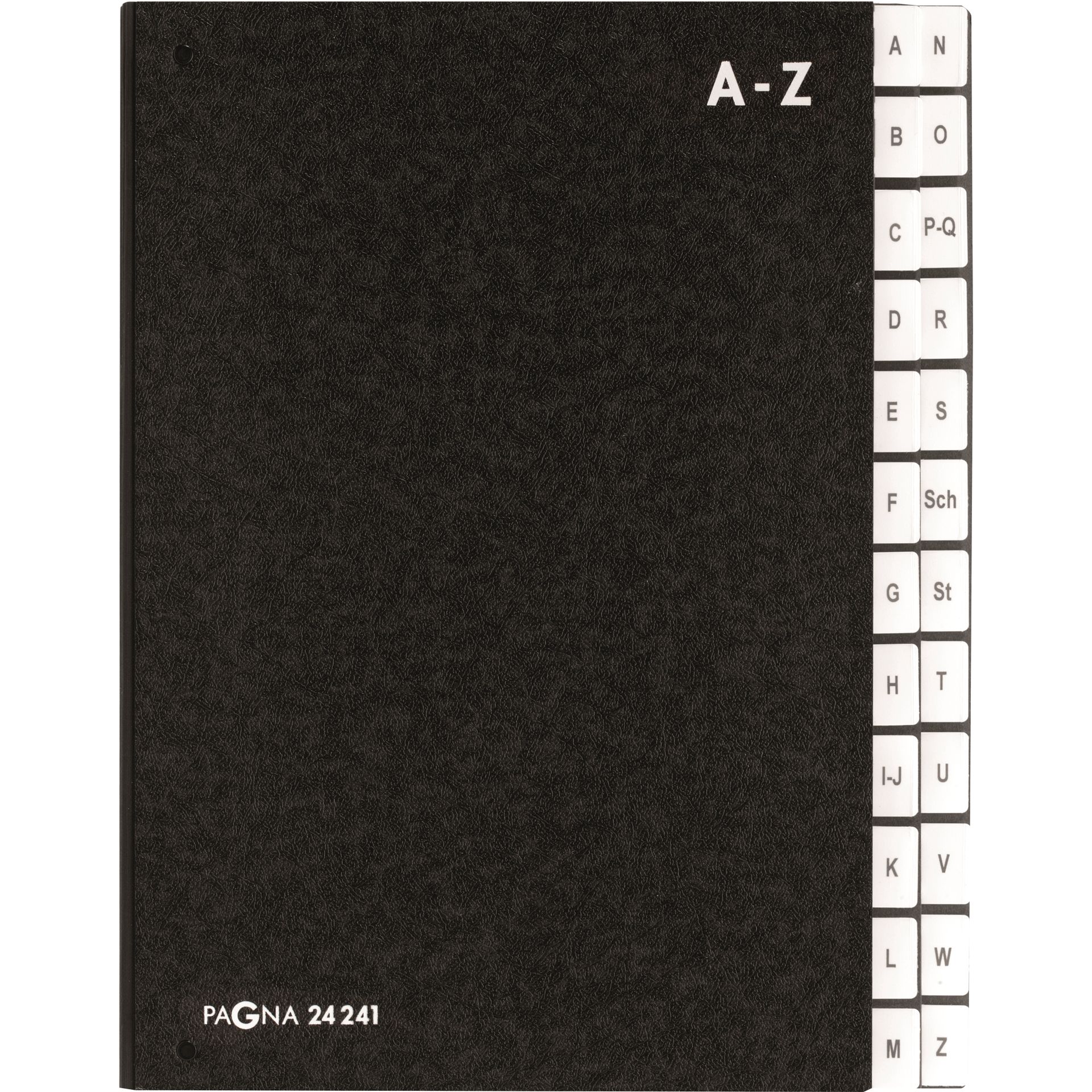 Pultordner DIN A4 A-Z 24Fächer Hartpappe sw