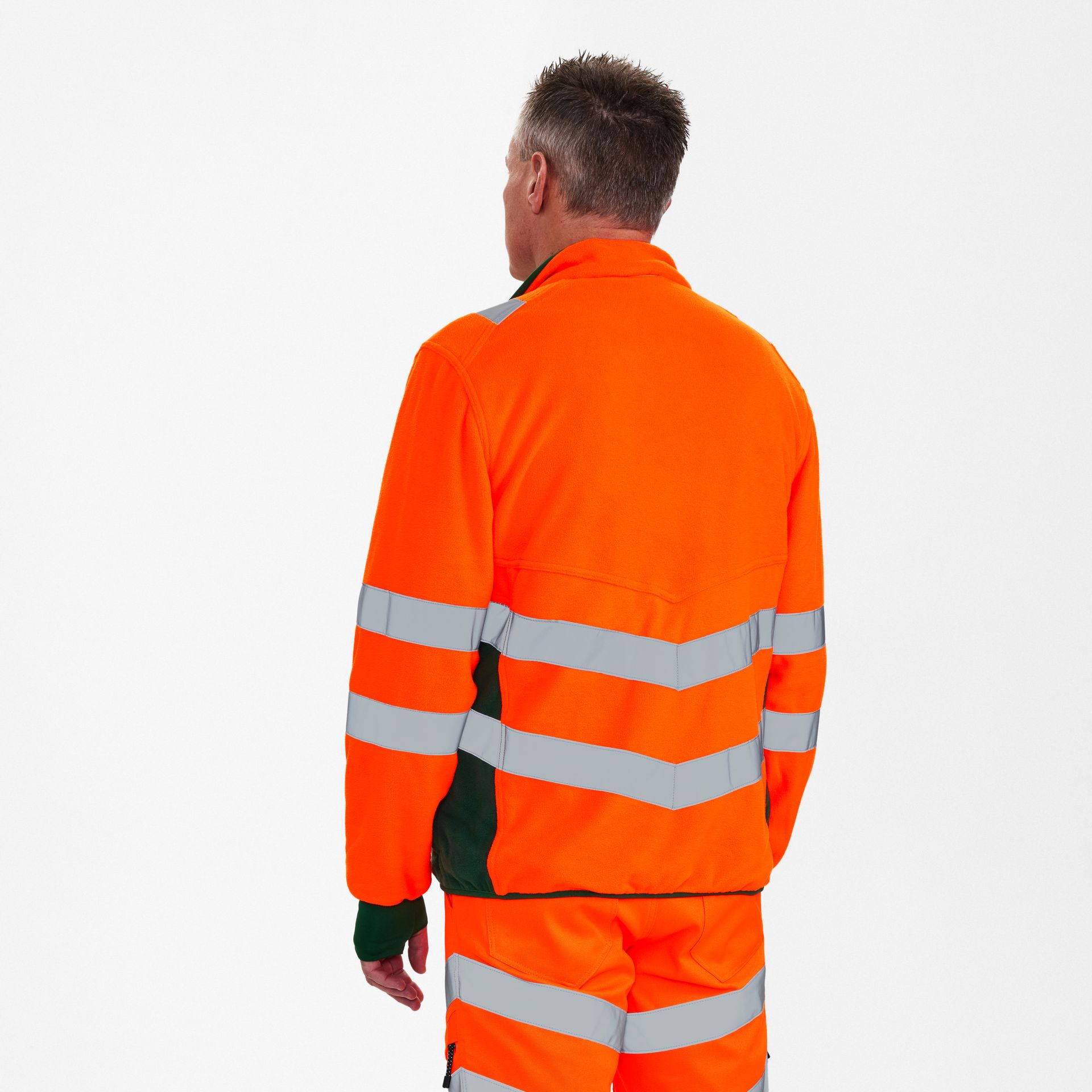 Safety Fleecejacke Orange/Grün, Gr. S
