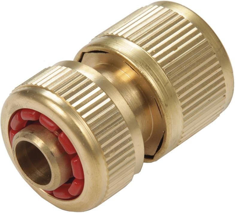 Schnellschlauchkupplung 1/2" mit Wasserstop Messing Messing