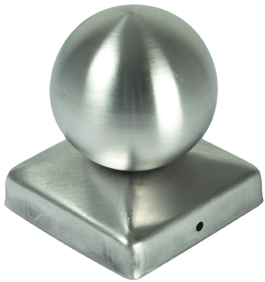 Pfostenabdeckung Kugel Edelstahl aus Metall 9 x 9 cm