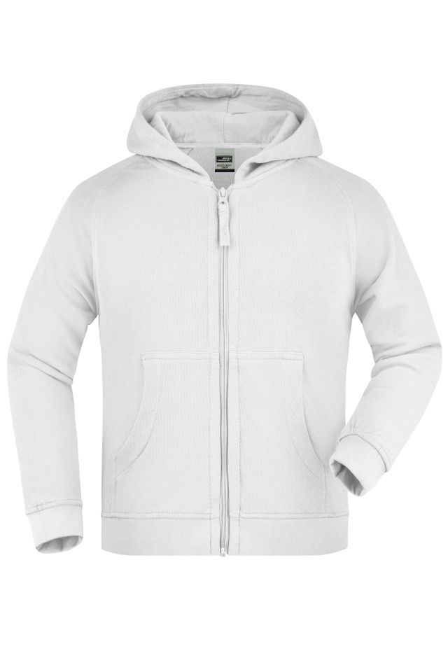 Hooded Jacket Junior Klassische Kapuzenjacke aus hochwertiger French-Terry-Qualität weiß, Gr. M