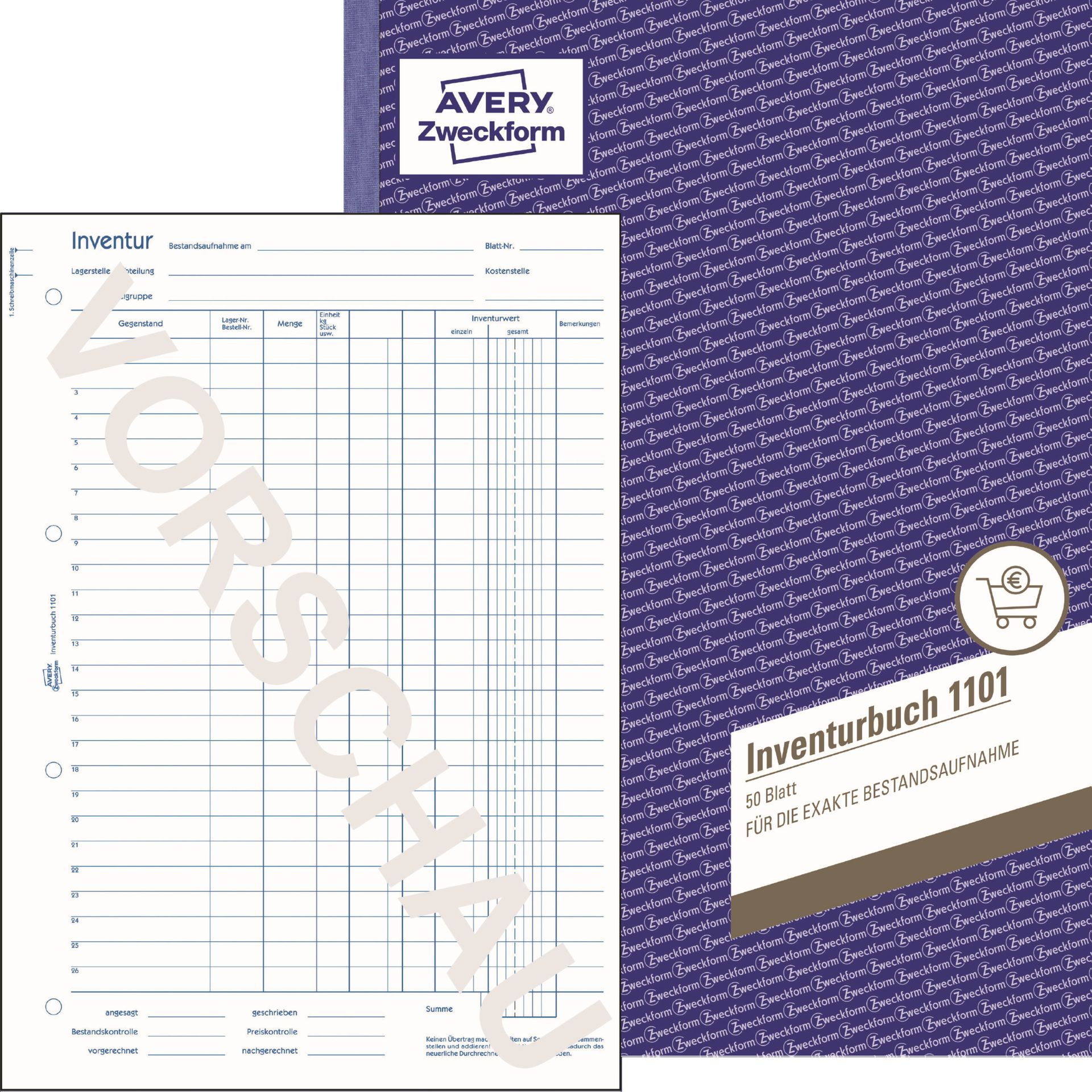 Inventurbuch DIN A4 50Blatt