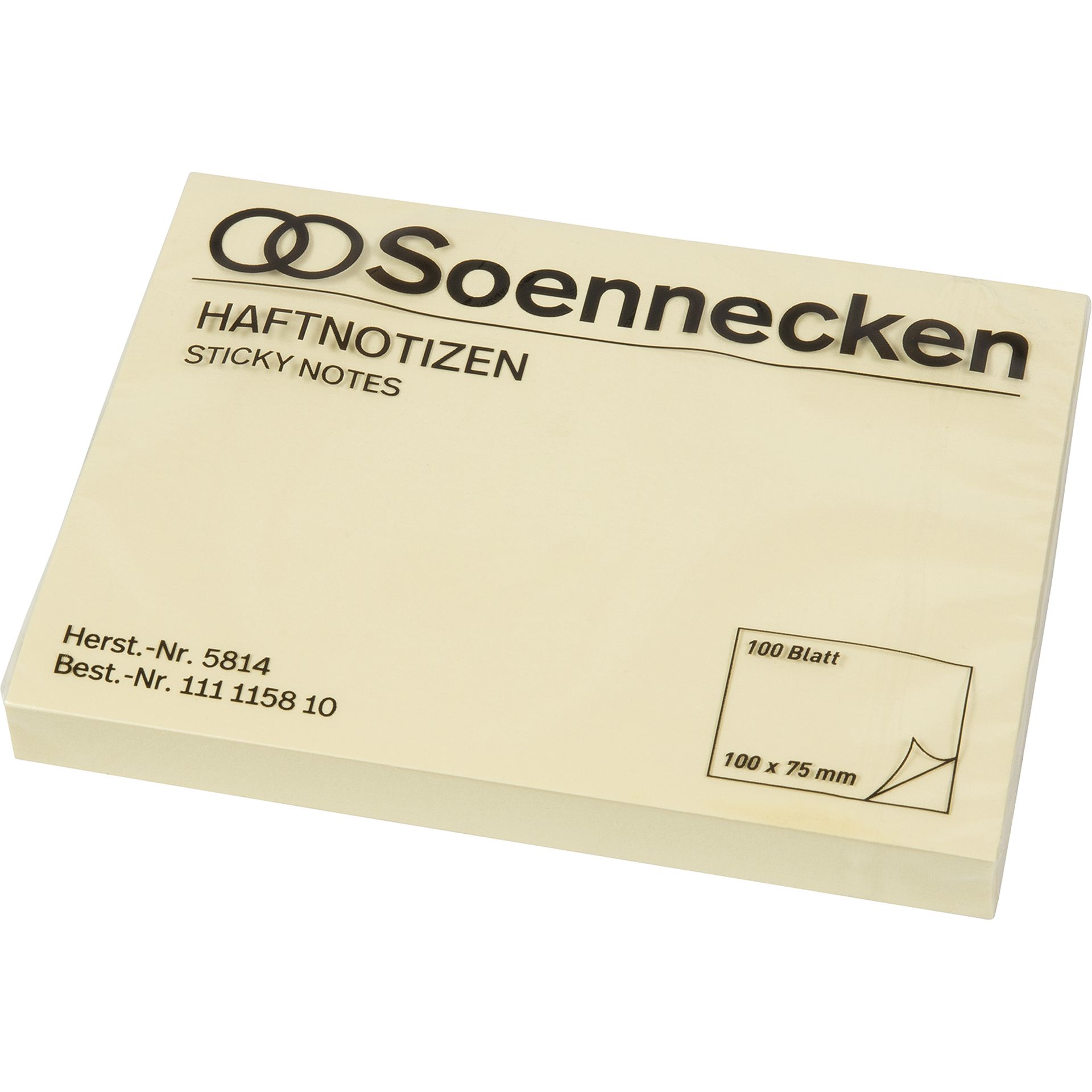 Haftnotiz 100x75mm 100Blatt gelb