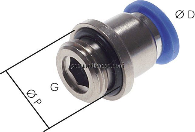 Gerader Steckanschluss M 3-3mm, IQS-Standard m. Innens.