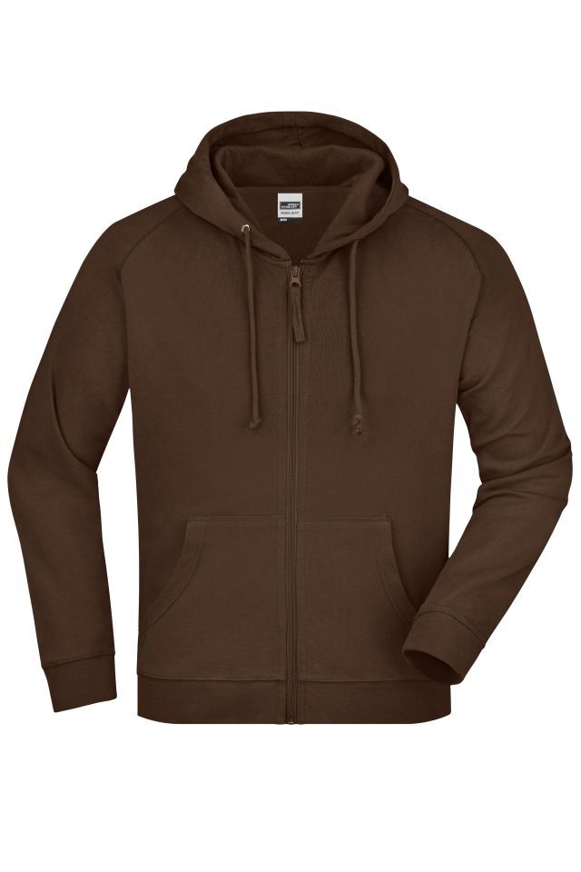Hooded Jacket Klassische Kapuzenjacke aus hochwertiger French-Terry-Qualität braun, Gr. L