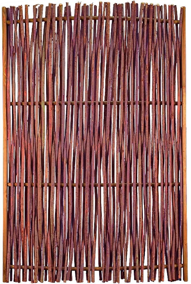 PEPE Haselnusszaun 120x180cm, HaselnussrutenRahmen ca. 45 x 25 mm, braun gebeizt