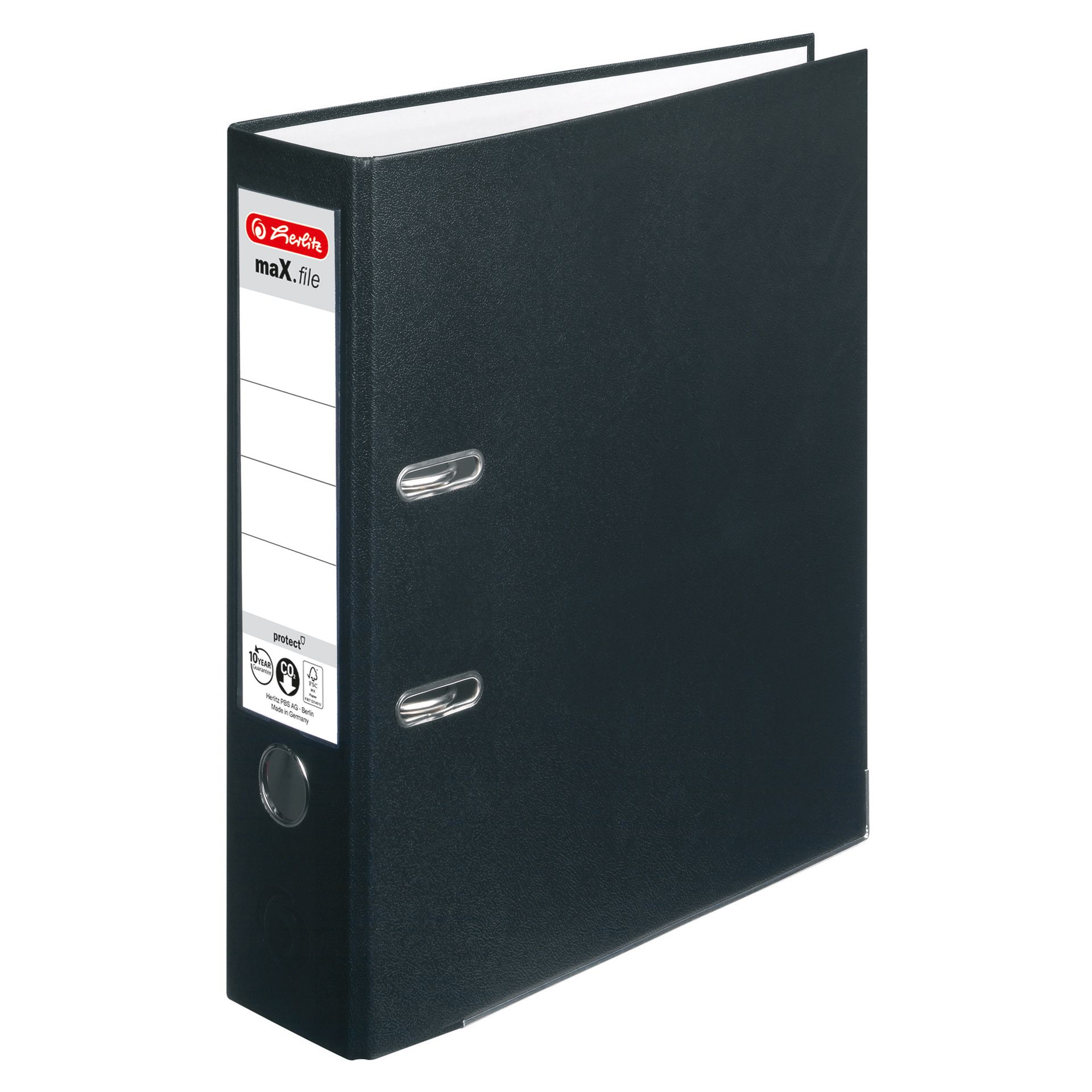 Ordner maX.file protect DIN A4 80mm PP schwarz