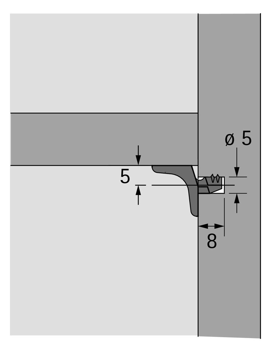 HETTICH Bodenträger Sekura 2 Ø 5 mm