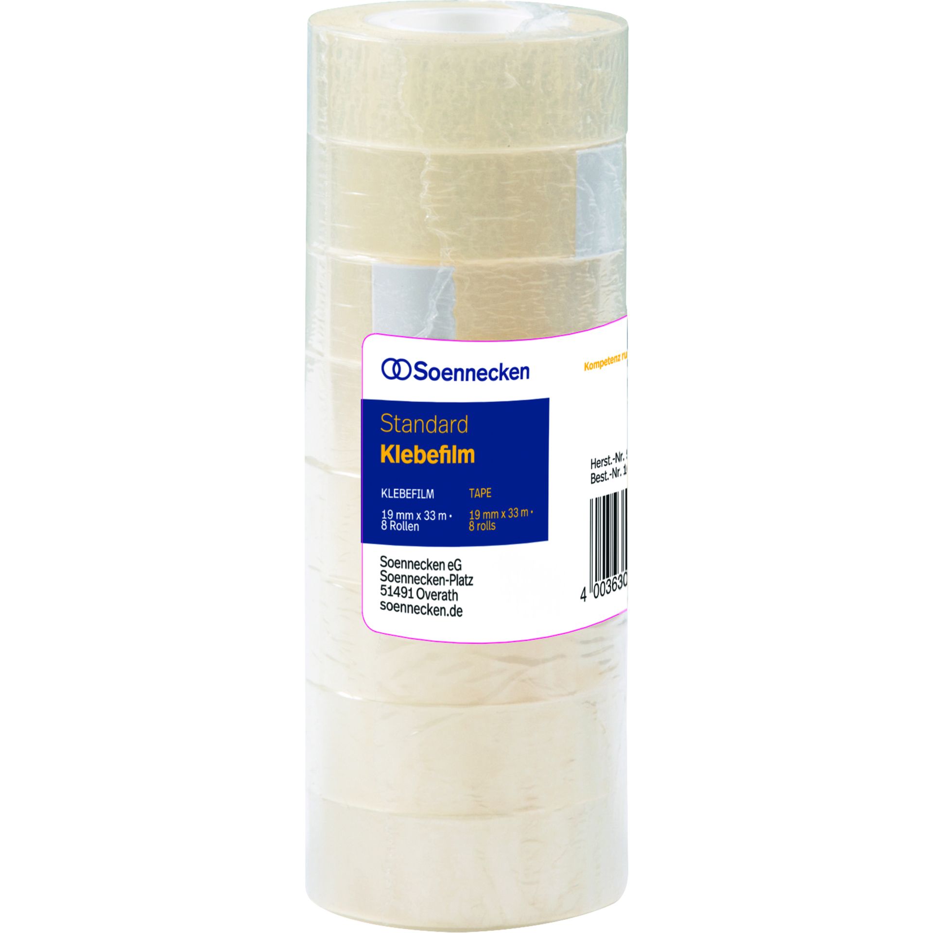 Klebefilm 19mmx33m transparent 8 St./Pack.