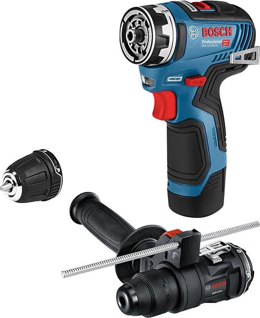 Akku-Bohrschrauber GSR 12V-35 FC Bosch m GFA 12-B/H 2x3,0Ah Ladegerät GAL1240 L-Boxx