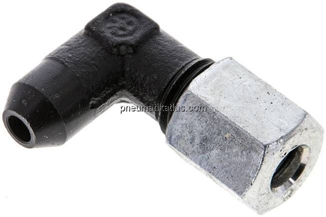 Winkel-Anschweißverschraubung 6 L (M12x1,5), Stahl phosphatiert