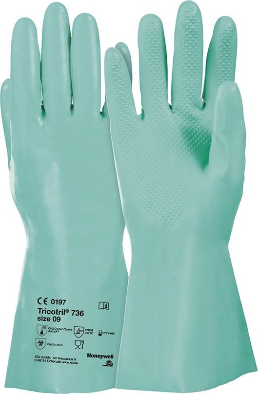 Handschuh Tricotril 736, L 300mm,Gr.10,grün Honeywell