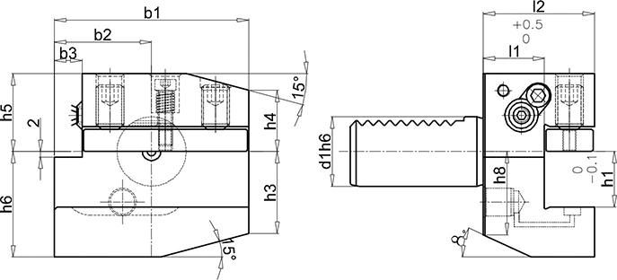 VDI-Halter DIN69880 B2A-30x20x40