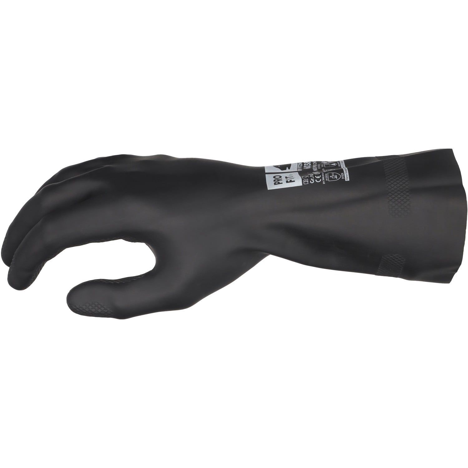 Neopren/Latex Chemikalienschutzhandschuh,30 cm, schwarz 10