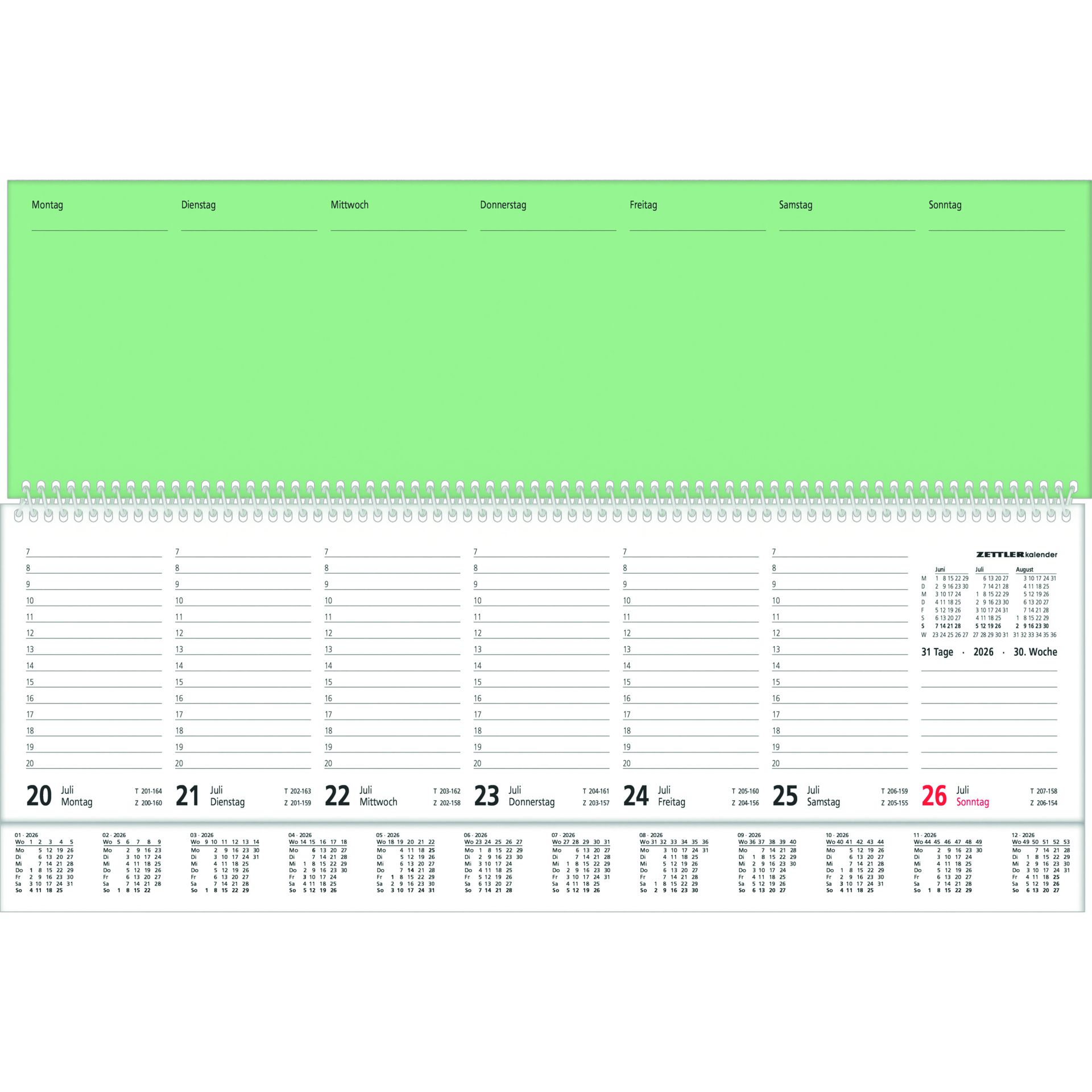 Querkalender PERFO XL 1W/2S