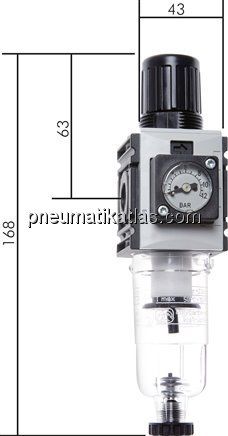 FUTURA Filterregler, G 1/4", 0,5 - 8 bar, Baureihe 0