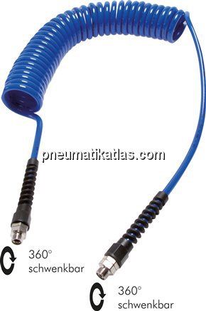 PUR-Spiralschlauch G 1/4"-8 x 5 mm, 3,0 mtr. Arbeitslänge