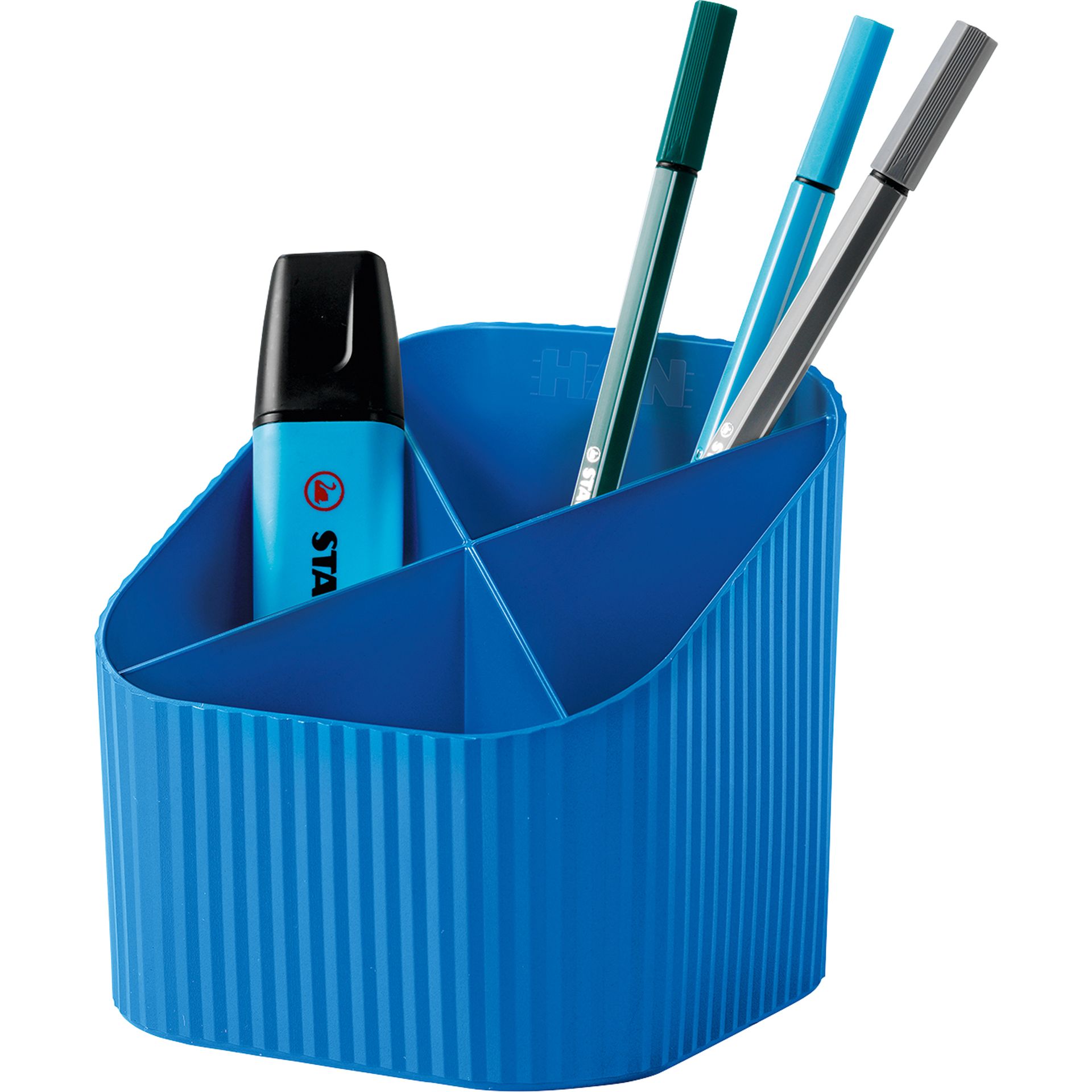 Schreibtischköcher Re-X-LOOP 4Fächer RC blau
