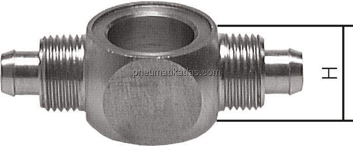 Verschraubung, T-Ringstück M 5-6x4mm, 1.4571 o.Muttern