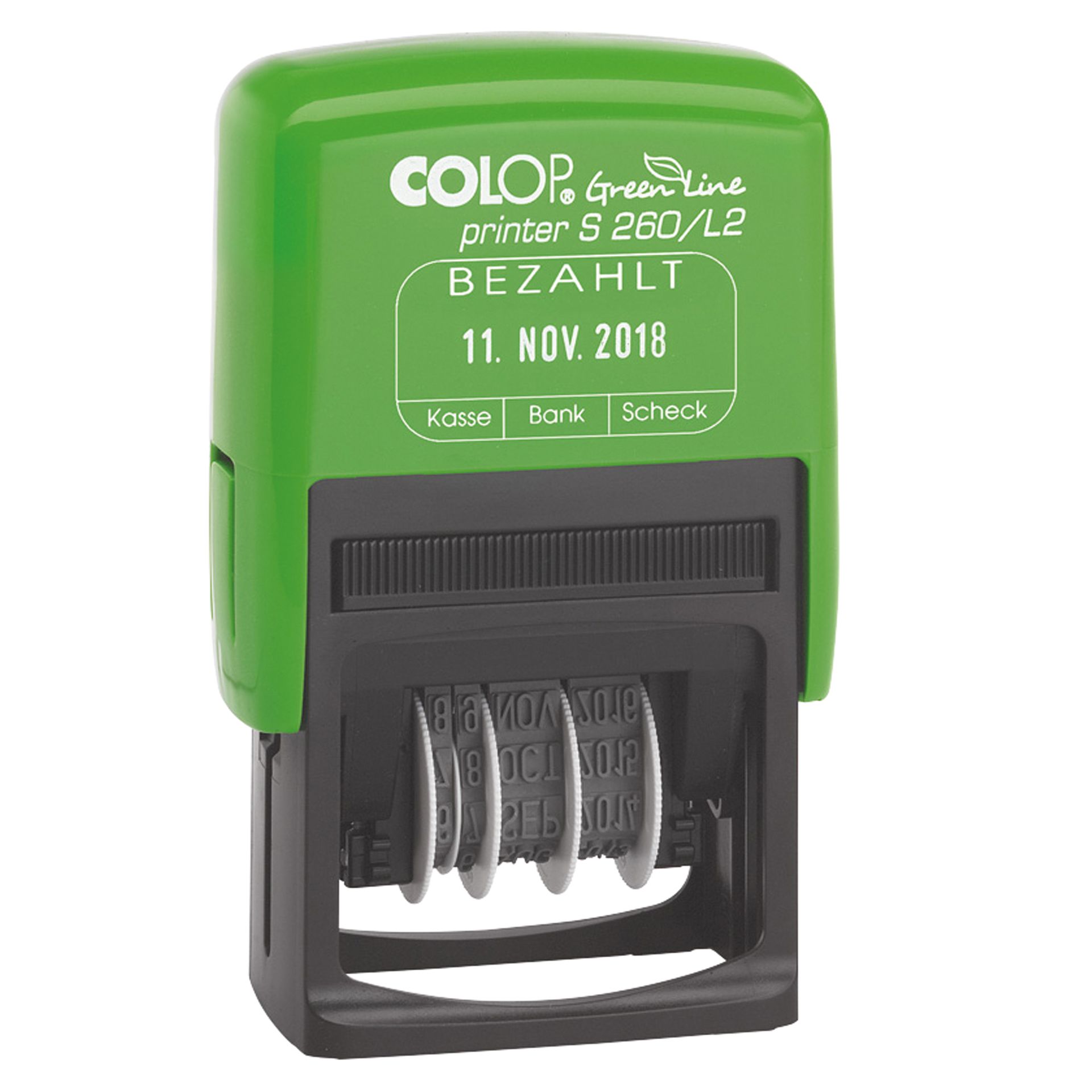 Datumsstempel Printer S260 L2 Green Line Bezahlt