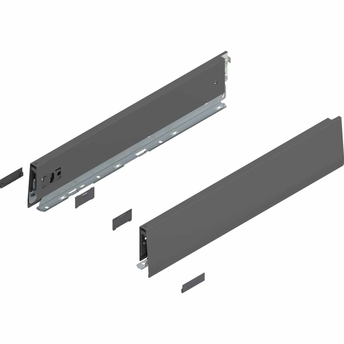 MERIVOBOX Zarge, Höhe M (91 mm), NL=450 mm, links/rechts, oriongrau matt