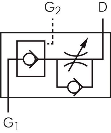 Drosselrückschlagventil G 1/8"-6mm, entsperrbares Rückschlagventil
