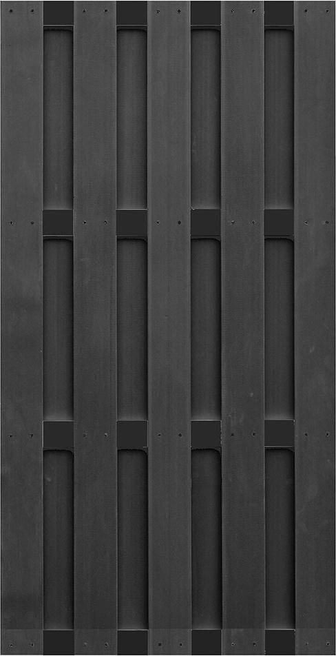 EMDEN-Serie ANTHRAZIT 90 x 180 cm, anthrazit 4 Querriegel ALU WPC-Bretterzaun