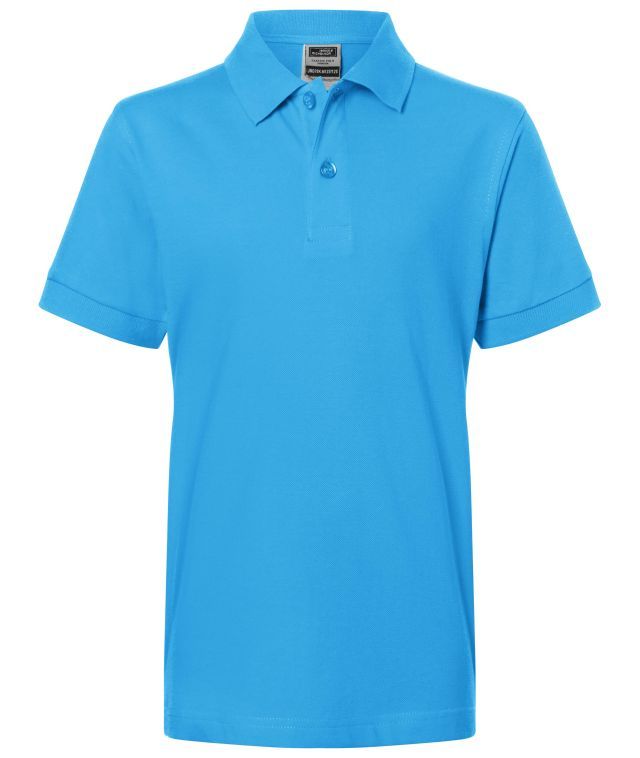 Classic Polo Junior Hochwertiges Polohemd mit Armbündchen blau, Gr. L