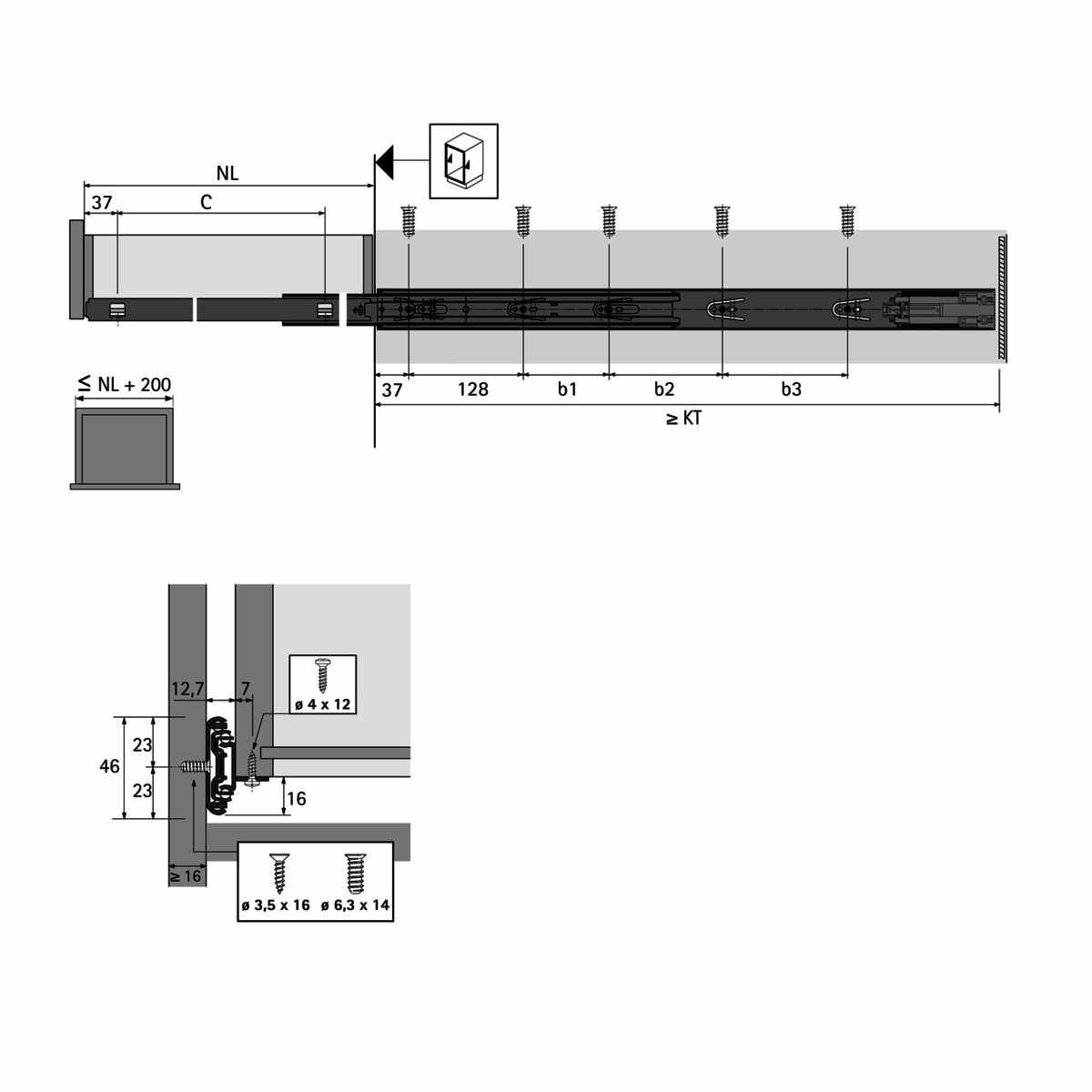 Kugelauszug KA4532 AM Silent System12,7mm
