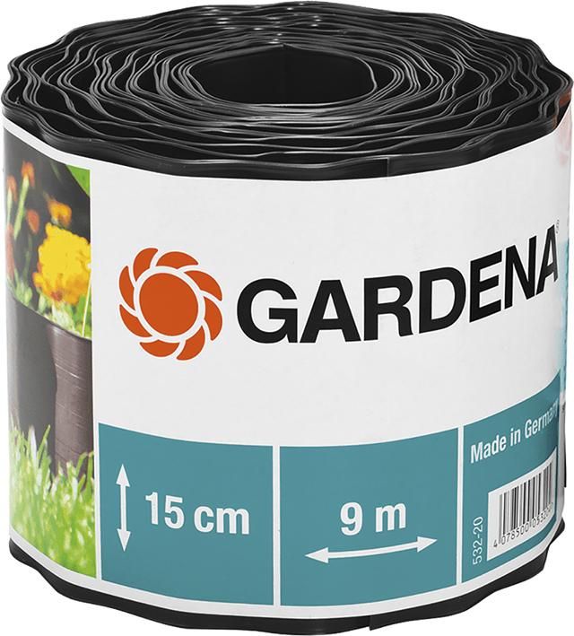 Beeteinfassung braun 15 cm hoch X 9 m lang Gardena