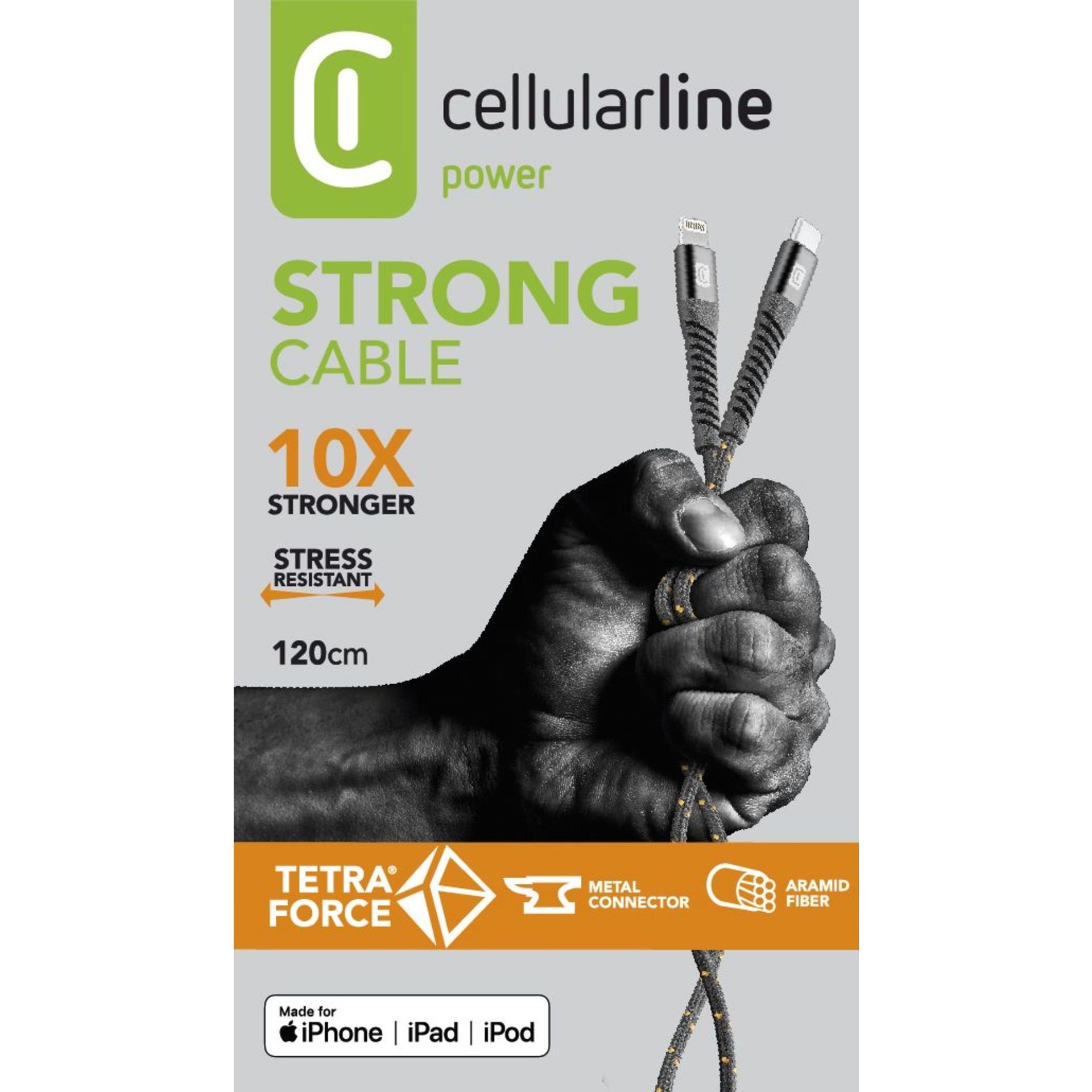 Kabel USB-C/Lightning  TETRA 12m sw