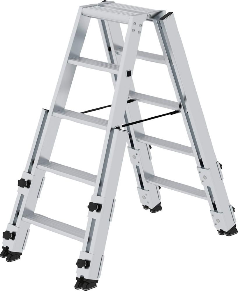 Alu-Stehleiter 2x5 Stufen Gesamthohe 1,14 m Arbeitshöhe bis 3,20 m