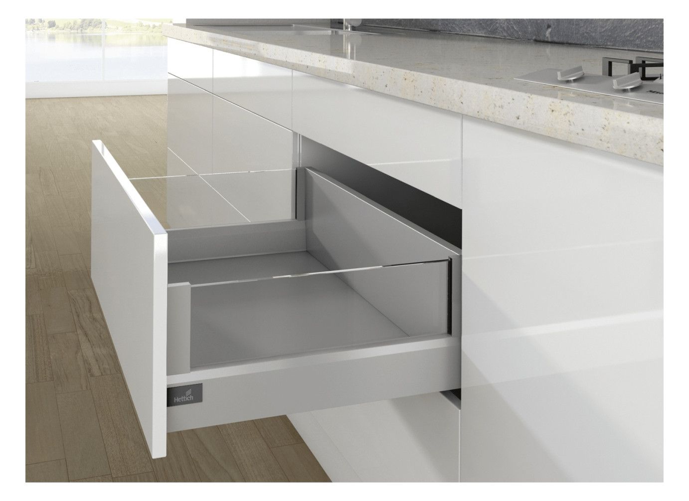HETTICH Stahlschubkastenzargen Set ArciTech silber