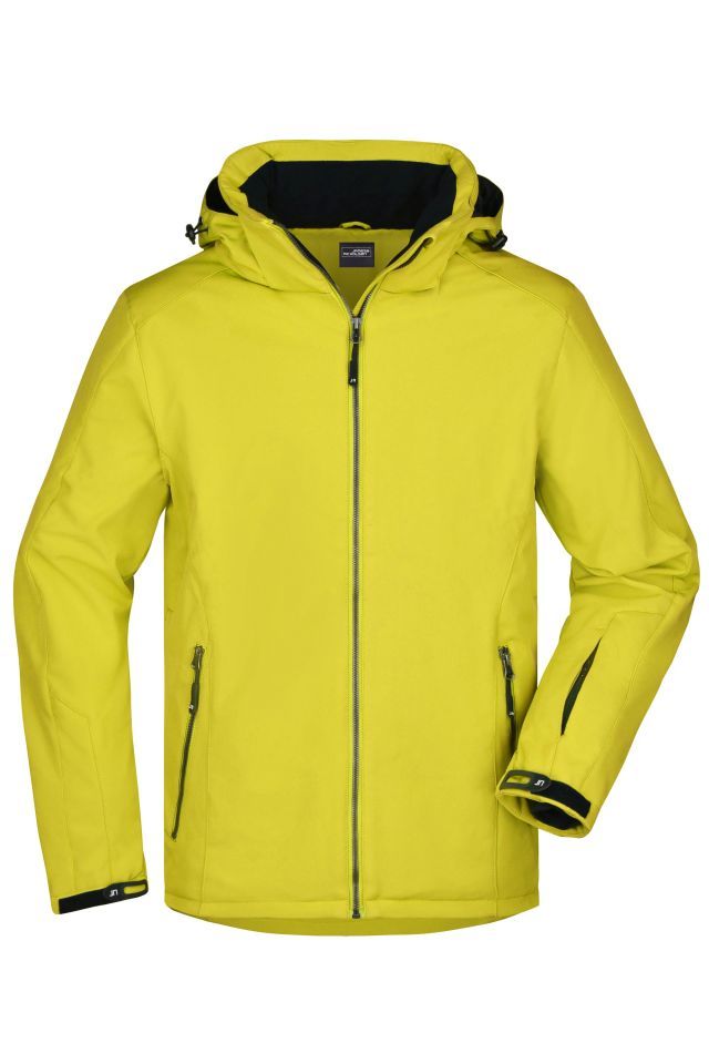 Men's Wintersport Jacket Elastische, gefütterte Softshelljacke gelb, Gr. M