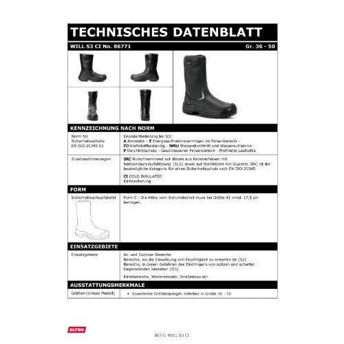 ELTEN WILL Sicherheitsstiefel High S3, Schwarz, Gr. 43