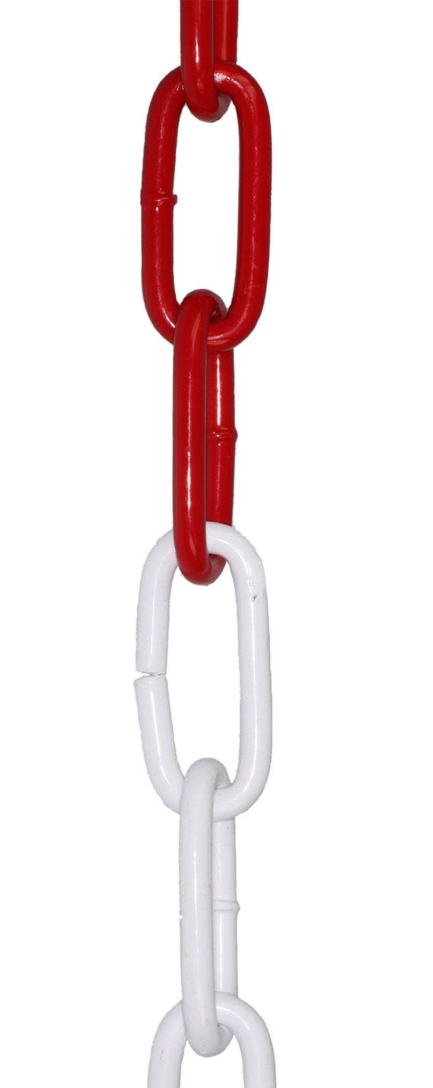 Rundstahlkette DIN 5685/C, 6 mm, rot-weiß, 30 m