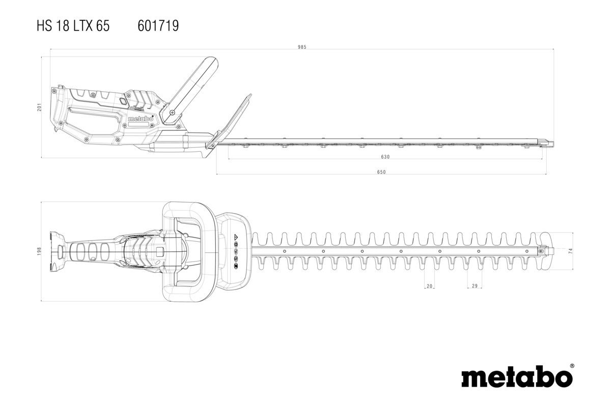 Akku-Heckenschere solo HS 18 LTX 65 Metabo ohne Akku ohne Ladegerät Karton