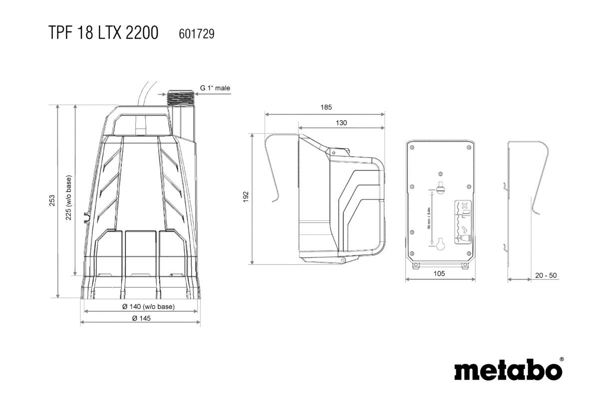 Akku-Tauchpumpe solo TPF 18 LTX 2200 Metabo ohne Akku ohne Ladegerät Karton