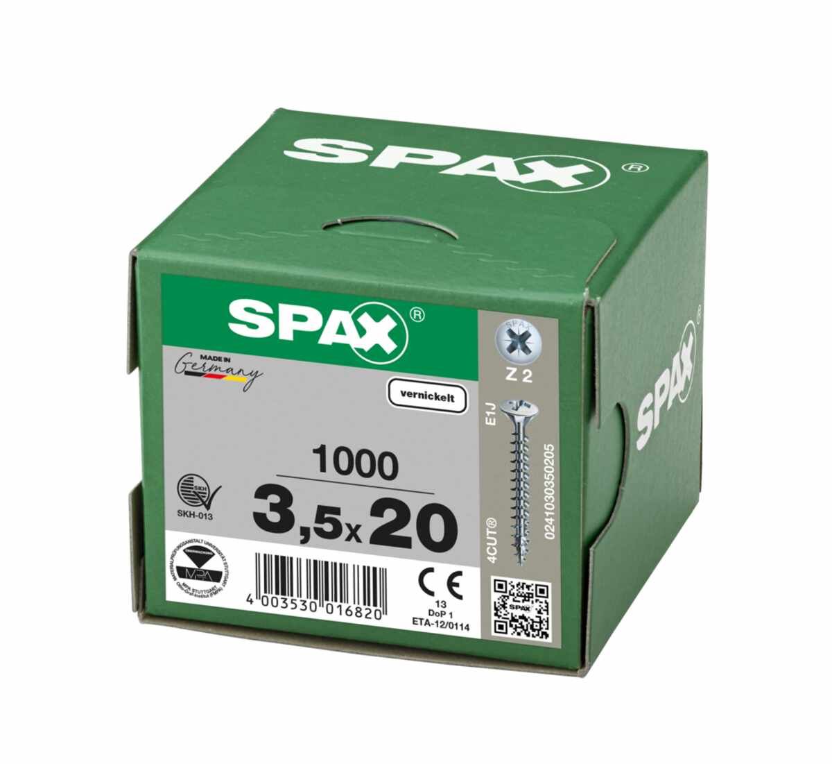 Spax/Schrauben Liko/Ni 3,5X20 Vpe1000
