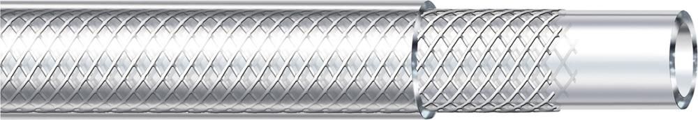 Gewebe-Druckschl. 5x3mm 12, 48 m Spule, PVC klar