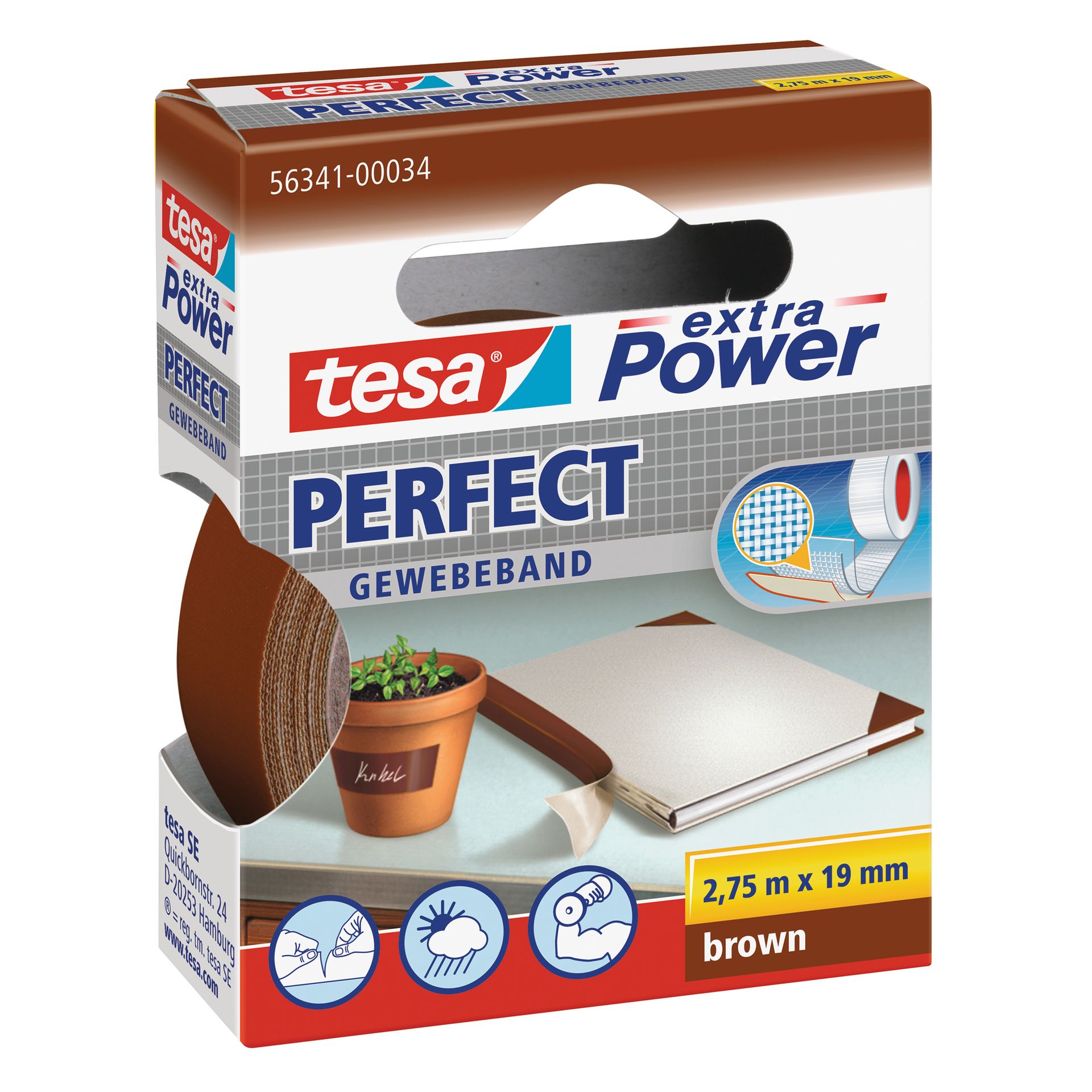 Gewebeband Extra Power Perfect 19mmx2,75m braun