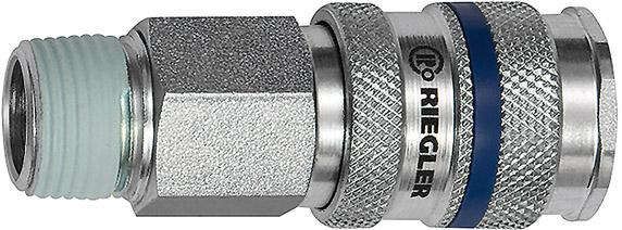 SchnellverschlusskupplungNW 7,8, Stahl, AG R1/2"" RIEGLER