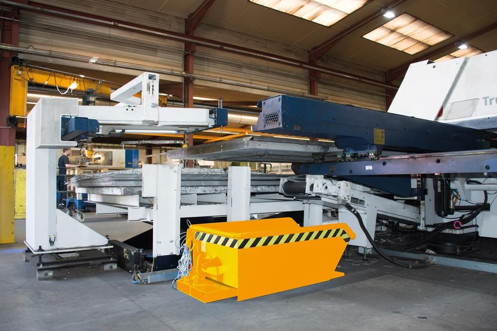 Kippbehälter MGU 230 l B680xT1385xH450 mm RAL2000 Tragkraft 750kg