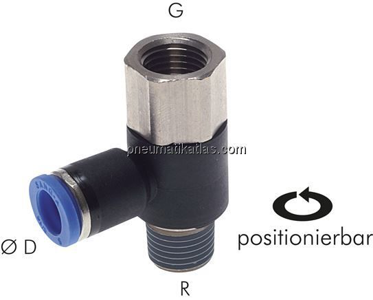 Winkel-Steckanschluss, I/A R 1/8"-4mm, IQS-Standard